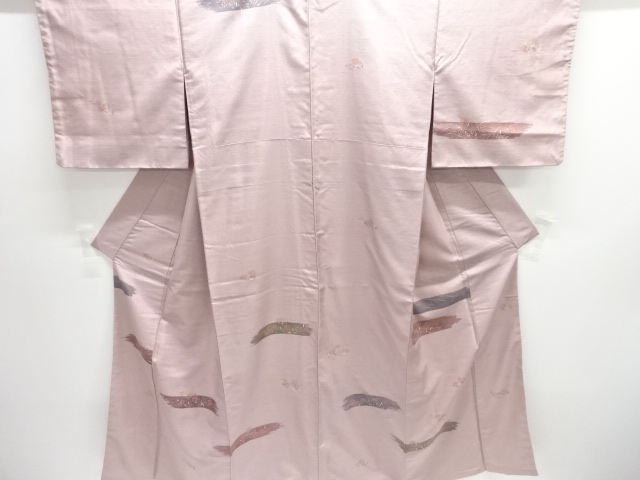 JAPANESE KIMONO / ANTIQUE KIMONO / SILK / TSUMUGI / FLOWER